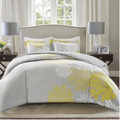 Comfort Spaces Enya Comforter Set Modern Floral Design All Season Down Alternative Atbilstoši spilvendrānu pārklāji Gultas svārki Dekoratīvie spilveni King (104 