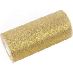 Glittery Tulle Roll 25 jardi Ultnice Tulle pusei kāzu apdare 6 collas (zelta)