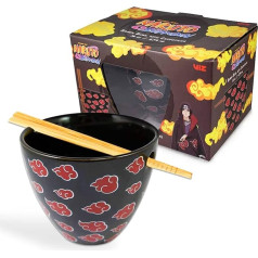 JUST FUNKY Naruto - Bol à Ramen ar bageti 470 ml - Akatsuki logotips