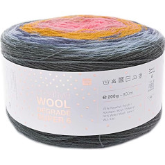 Rico Creative Wool Dégradé Super 6, 200 g Petrol/Pink