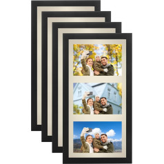 APACALI 4 Pack 3 attēlu rāmji 6x4 Black Triple Picture Frame 3 in 1 Picture Frame 6x4 Multi Picture Frame sienas fotoattēlu displejam un mājas dekorēšanai