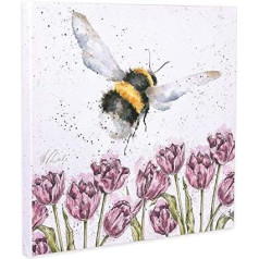 Wrendale Designs The Bumblebee Flight of The Bumblebee Square Canvas Art Print 20cm White