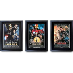 HWC Trading A3 FR FR Ironman Movie Poster Collection Robert Downey Jr Terrence Howard Gwyneth Paltrow Jeff Bridges Signed Printed Autograph Film Gifts Photo Picture Display