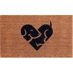 Coco&Coir Viss īsumā Premium kokosriekstu paklājs kokosriekstu paklājs ar neslīdošo PVC kājslauķi ieejas zonai izmantošanai ārpus telpām un telpās 45 x 75 cm Puppy Love