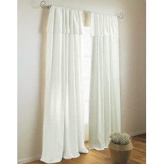 Kutti aizkars Country House Lene White Cotton Opaque Rod Pocket Valance 140 x 225 cm