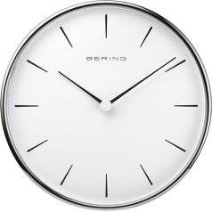 BERING Sieviešu un vīriešu sienas pulkstenis Quartz Movement - Home Decor Collection ar plastmasas stiklu 90162-04R, sudraba, Pulkstenis