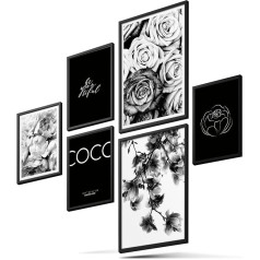 BLCKART Infinity Premium Coco plakātu komplekts, stilīgs divpusējs plakāts, dzīvojamās istabas apdare, 2 x A3, 4 x A4, bez rāmja