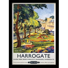 Harrogate Von Britisch Railways Gerahmter Druck - überall Größe: Druckgröße: 36 x 46 cm (14 x 18 collas) Druckgröße: 30 x 40 cm