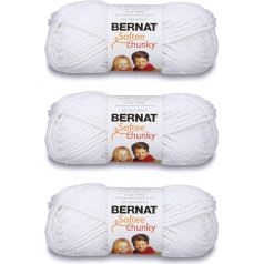 Bernat Softee Chunky 3er-Pack Garn, 80 g, super sperrig, 6 Gauge - Weiß - maschinenwaschbar und trocknergeeignet