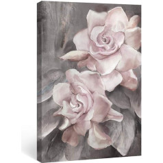 SUMGAR Sienas Picture Pink Rose Art Print Grey Nature mākslas darbu uz audekla Country House Abstract apdare guļamistaba mājas 30 x 40 cm 1 gabals