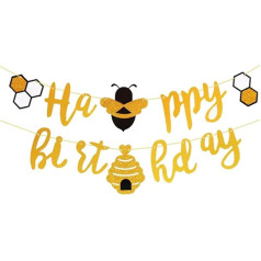 PRETYZOOM Honey Bee Bunting Banner Dzimšanas dienas svinību dekorēšana Svētku virtene Svētku dāvanas