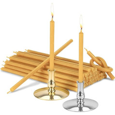 NKlaus - 2 svečturu komplekts ar 100% bišu vaska svecēm Premium L 15 cm Taper Candles 40090