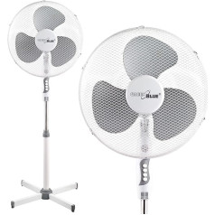 Green Blue GB560 Grīdas ventilators 40 Watt 3 ātrumu līmeņi Ventilators 40 cm zema trokšņa līmeņa Oscilācijas grīdas ventilators Balts