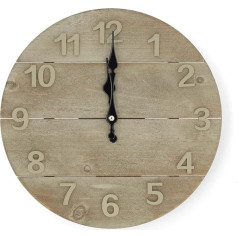 Wanduhr - Durchmesser: 300 mm - Holz - Beige/Braun