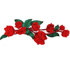 Sunbe Shine Venice Lace Appliqué Red Green Floral Pattern for Clothes Pack of 2