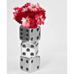 Ваза Reimagine Discovery Triple Cube Vase (серебристый корпус + черные точки)