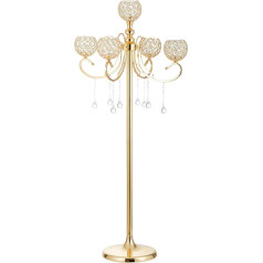 5 Arms Crystal Candelabra Centerpieces Zelta sveču turētājs Stand for Wedding Hone Decor 115 cm augsta lustra sveču turētājs galda dekorēšanai Party Decoration