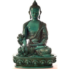 BUDDHAFIGUREN/Billy Held Medizinbuddha Budas statuete, sveķi, Türkis, 20 cm