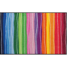 Salonloewe Fußmatte waschbar Pure Style Wavy Lines Bunt 75x120 cm Läufer Wohn-Teppich Wellen rutschfest