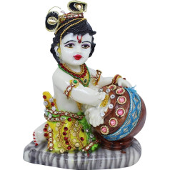 Dekoratīva statuete (19 x 15 x 9 cm, daudzkrāsaina) Krishna Idol hinduisma dievs - Dekorācijas mājai un dāvanām