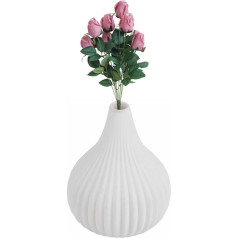 10.8 cm White Vase Ceramic Vases Flower Vase Decoration Modern Ceramic Vase Beautiful Flower Vase for Living Room Bedroom Wedding Ornament Decoration (Small/White)