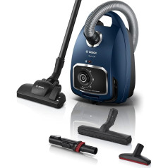 Bosch Series 6 BGL6XSIL3 putekļu sūcējs ar maisiņu, grīdas putekļu sūcējs, ideāli piemērots alerģiju slimniekiem, higiēnas filtrs, parkets, paklājs, flīzes, XXL polsterējuma uzgalis, īpaši kluss (69 dB), garš kabelis, 600