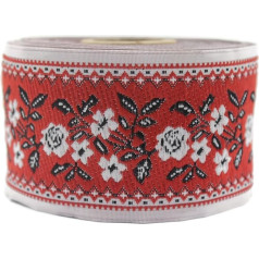 11 Yard Spule 5 cm breit rotes florales Jacquardband mittelalterlicher Rand gewebter Retro-Stoff Heimdekoration Verzierung Heimkehr Mama Zubehör Zubehör Zubehör Spitze Vintage Dekor Regenbogen OZV