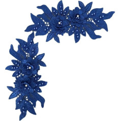 1 Paar 3D-Spitzen-Blumen-Spiegel-Strass-Perlen, glitzernd, bestickte Spitzenapplikation, Hochzeitskleid, Braut-Kopfschmuck, Verzierung, DIY-Aufnäher