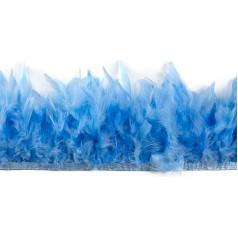 2 Yards/Menge Flauschiges Truthahnfederbesatz Fransenband 5-6 Zoll Verzierungen Rock Kleid Federdekoration-Seeblau-2 Yards