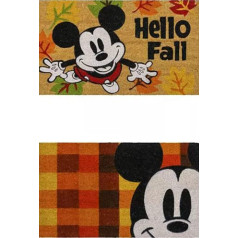 Gertmenian Mickey Mouse Coir priekšējo durvju paklājiņš (2 gab.) Paklājiņi mājas ieejai Retro Welcome Mat Disney Home Decor 20 