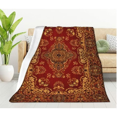 HGOD DESIGNS Vintage Retro Boho paklājs Fleece Throw Blanket Ultra Soft Mīksta mājīga ziedēšanas dekoratīva flaneļa sega Visu sezonu sega mājas dīvāns gulta krēsls ceļojums 130 x 150 cm