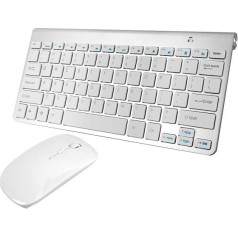 Lamex Keyboard + Optical Mouse Mini Set / Aluminium / White