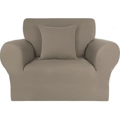 ‎Piccocasa PiccoCasa Stretch Sofa Slipcover 1 gab Spandekss Mīksts dīvāna pārvalks 1 spilvens Dīvāns ar 1 metamo spilvena pārvalku Mazgājams mēbeļu pārvalks suņiem Mazs bēšs