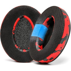 Freeze Hybrid Fabric Cooling Gel Replacement Ear Pads - Compatible with HyperX Cloud, Steelseries Arctis, ATH M50X, Turtle Beach Stealth and More - Comfortable and Cooler Longer | Red Camo