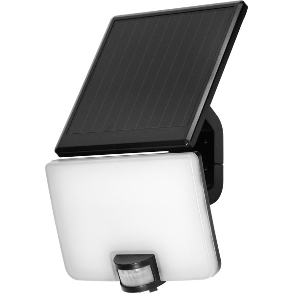 SOLIS LED 10W, saules prožektors ar PIR kustības sensoru, 1200lm, IP54, 4000K, 3000 mAh, melns