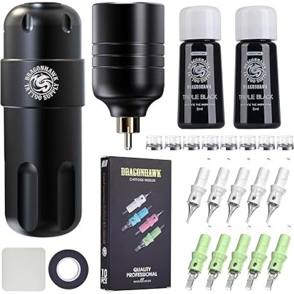 Dragonhawk S8 tattoo maschine set Wireless Battery Pen Maschine Rotary Tattoo Motor Pen with tattoo nadeln cartridges Tattoos für for tattoo artists