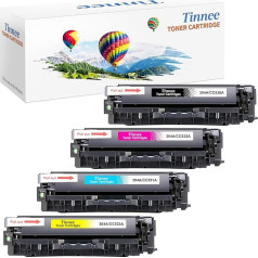 Tinnee 304A toneris saderīgs ar HP HP 304A CC530A CC531A CC532A CC533A tonera kasetnes priekš HP Color Laserjet CP2320 CM2320NF CM2320FXI CP2025 CP2025N CP2025DN (1 melns, 1 zils, 1 sārts, 1 dzeltens, 1 dzeltens)