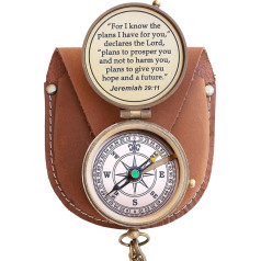 Neovivid Engraved Compass for I Know The Plans I Have for You, Jeremiah 29 11, Christening Gifts, Easter, Birthday, Mother's Day, Father's Day, Graduation Gift, Wedding Gifts