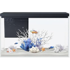 Kleiner Tank Aquarium, traģiska zivju tvertne, Fischtank mit Licht und Pumpenzirkulationsfiltersystem Quadratisches transparentes Glasaquarium Heimökologischer Aquascape-Tank