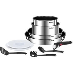 TEFAL Ingenio Emotion L897AS Trauki 10 p Fritēšanas pannas Saucepan Indukcijas pannas Nerūsējošais tērauds Neslīpo pārklājums