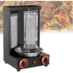 Elektrische Vertikale Tischgrills,Edelstahl Gas Döner Kebab Maschine,Automatisches Spinnen Rauchloser Grill Für Restaurant Wohnküche,A-Black