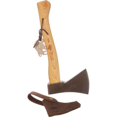 Bison Universal Hatchet 1879 800 g HY I Mazs 380 mm garš cirvis mežsaimniecībai, dārzam un daudz kam citam I Ar trīskāršu drošības ķīli un īstas ādas aizsardzību pret griešanu