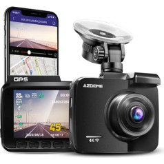 AZDOME Autokamera ar 4K izšķirtspēju, WiFi Dash Cam GPS un cilpas ierakstīšana, Dash Cam ar 170° platleņķa objektīvu un nakts redzamību, Dash Camera ar G-sensoru, stāvvietas monitoru un kustības noteikšanu