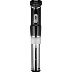 Unold 58915 Sous Vide Stick Time - 1.300 Watt, Schwarz, Edelstahl Garer für alle Töpfe ab 18 cm Höhe, Temperaturgenauigkeit 0,2°C, einstellbar von 0 - 95°C, für bis zu 20l Wasser