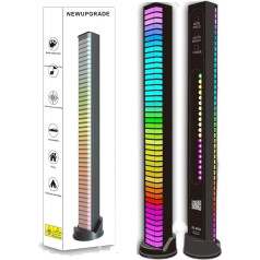 VEKPTHTBH Pro intelligente RGB-sprachaktivierte Sound-Pickup-Rhythmus-Licht-APP steuert farbenfrohe Musik-Atmosphären-Licht-Auto-Desktop-LED (Krāsa : 11-64D Divpusējā gaisma -2)