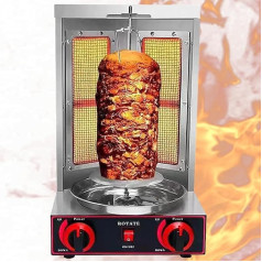 XINRISHENG Professionelle kommerzielle Döner-Kebab-Maschine, vertikaler Broiler mit automatischer Rotation, Edelstahl-Bräter Grill