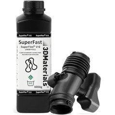 SuperFlex UL94 V-0 3D printeru sveķi, liesmu aizturošas detaļas, imitējoša elastīga gumija 80A, Koreja, 3DMaterials (1000g, caurspīdīga)