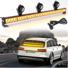 ROUTEKING 90 cm Light Strip Strobe - 32 LED gaismas diodes ar augstu intensitāti, brīdinošs auto pagrieziena signāls, avārijas sniega tīrītāja gaismas josla (dzeltena)