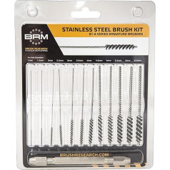 Brush Research 81AMMKIT Metrisches Pinsel-Set, Edelstahl, inkl. 1 mm, 1,5 mm, 2 mm, 2,5 mm, 3 mm, 3,5 mm, 4 mm, 4,5 mm, 5 mm, 5,5 mm, 6 mm und 6,5 mm und 1 Pinvise)