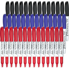 Lelix Whiteboard-Marker für Schule, Bürobedarf, perfekt für Whiteboard, Spiegel, Kalender, 42 Stück, 14 schwarz + 14 blau + 14 rot, trocken abwischbar